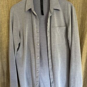 Lululemon Commission Long-Sleeve Shirt
Pocket (Mens L, Heather Gray-Blue)